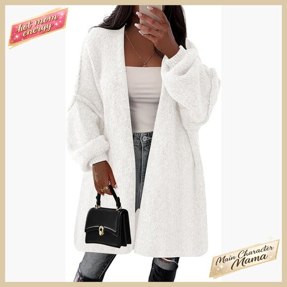 Oversized Long Cardigan Sweater Chic Knit Drop Shoulder Relaxed Fit Fall Winter